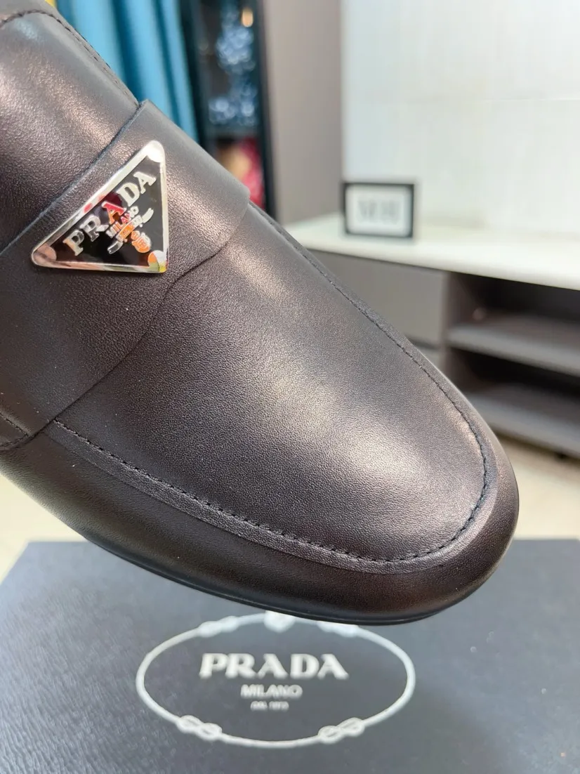 Men's shoes 💰540🌹🌹【PRADA Leather Shoes】Top purchasing agency Original imported Italian custom-made open-edge beaded cowhide leather surface, fully imported water-dyed breathable cowhide lining, original factory special molded sole super comfortable, size: 38-44